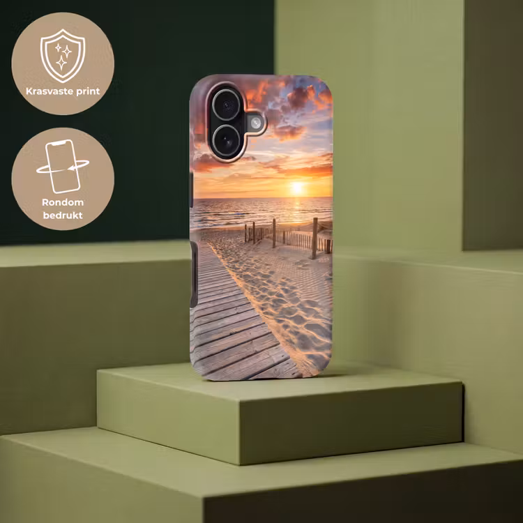 Strand - Zonsondergang - Zee - Natuur - Oranje Toughcase MagSafe Apple iPhone 17 klein -USP_PrintM_NL