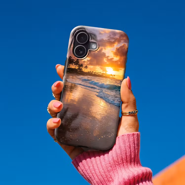 Strand - Zonsopgang - Tropisch - Natuur - Oranje Toughcase MagSafe Apple iPhone 17 klein -Sfeer1V