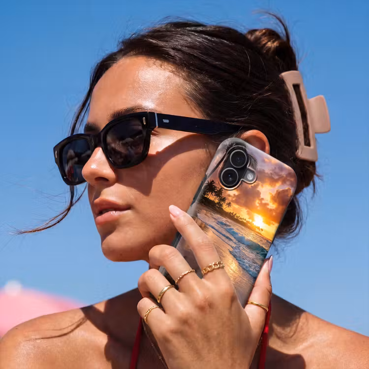 Strand - Zonsopgang - Tropisch - Natuur - Oranje Toughcase MagSafe Apple iPhone 17 klein -Sfeer2V