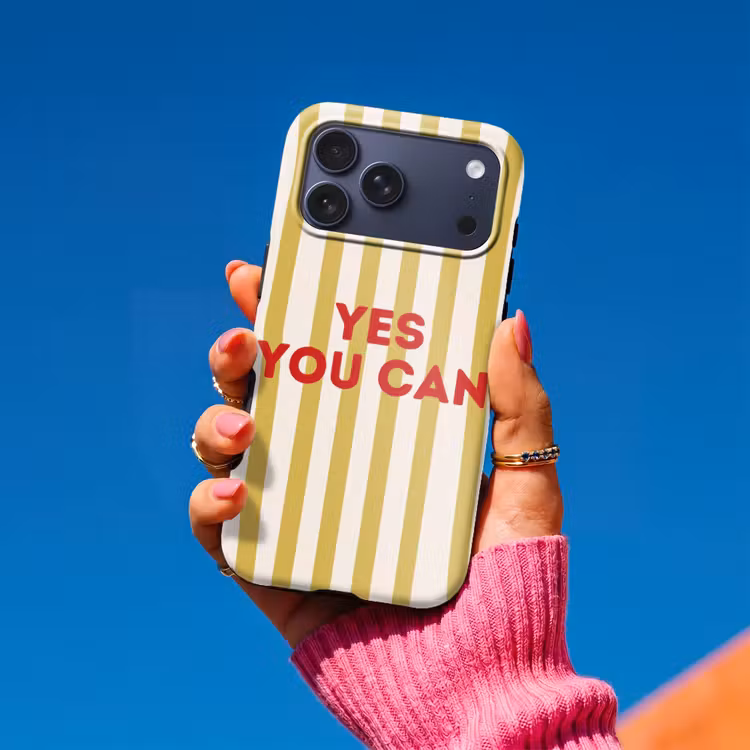 Strepen - Abstract - Yes you can - Rood Toughcase MagSafe Apple iPhone 17 Pro Max klein -Sfeer1V