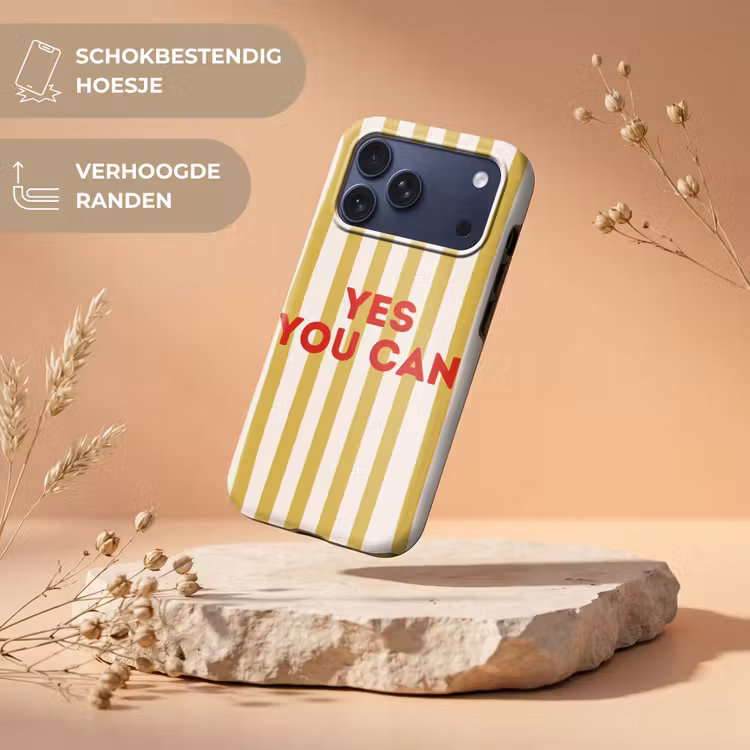 Strepen - Abstract - Yes you can - Rood Toughcase MagSafe Apple iPhone 17 Pro Max klein -USP_RandenV_NL