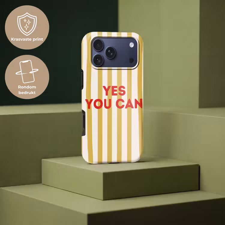 Strepen - Abstract - Yes you can - Rood Toughcase MagSafe Apple iPhone 17 Pro Max klein -USP_PrintM_NL