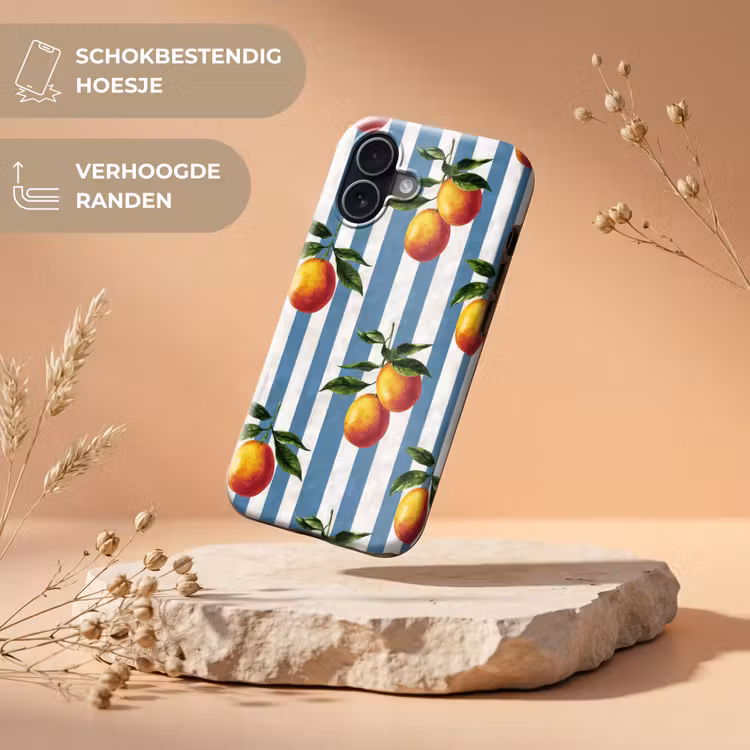 Strepen - Citroen - Blauw Toughcase MagSafe Apple iPhone 17 klein 1017 -USP_RandenV_NL