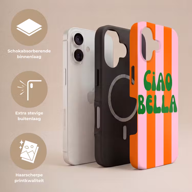 Strepen - Oranje - Verticaal - Ciao bella Toughcase MagSafe Apple iPhone 17 klein -USP_Lagen_NL
