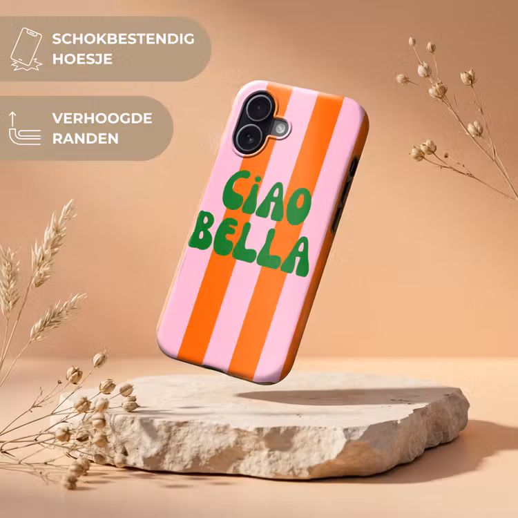 Strepen - Oranje - Verticaal - Ciao bella Toughcase MagSafe Apple iPhone 17 klein -USP_RandenV_NL