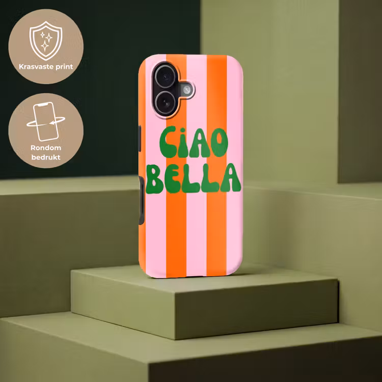 Strepen - Oranje - Verticaal - Ciao bella Toughcase MagSafe Apple iPhone 17 klein -USP_PrintM_NL