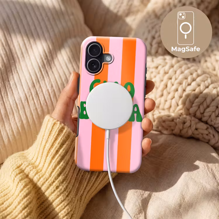 Strepen - Oranje - Verticaal - Ciao bella Toughcase MagSafe Apple iPhone 17 klein -USP_MagsafeV