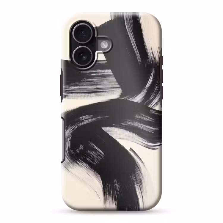 Strepen - Zwart - Abstract Toughcase MagSafe Apple iPhone 17 klein -3d