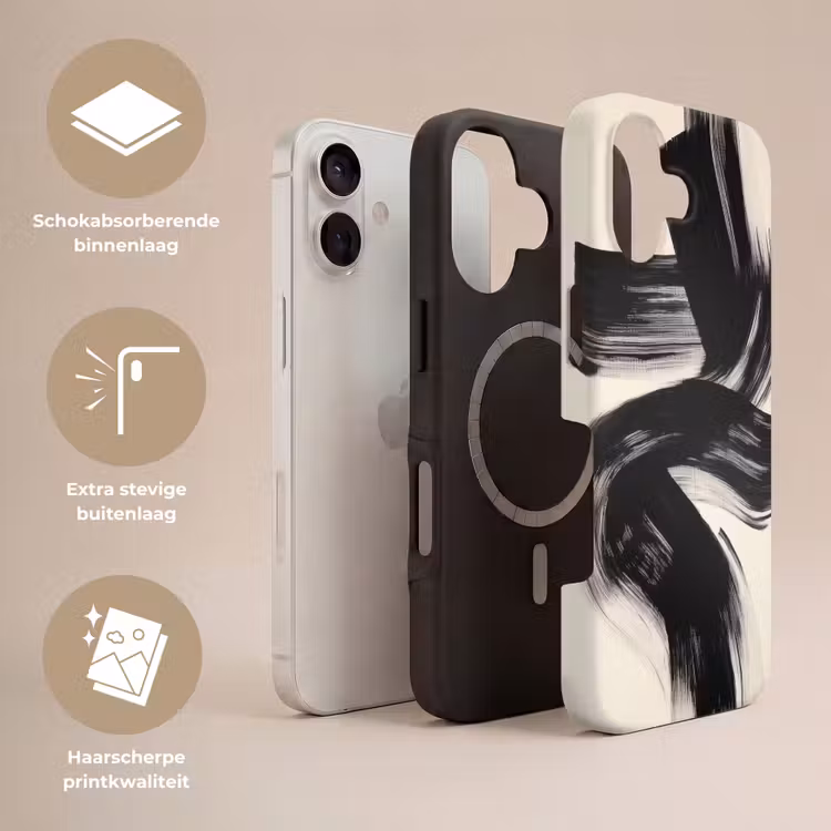 Strepen - Zwart - Abstract Toughcase MagSafe Apple iPhone 17 klein -USP_Lagen_NL
