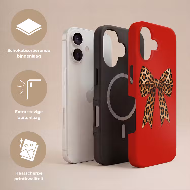 Strik - Sierlijk - Panter - Rood Toughcase MagSafe Apple iPhone 17 klein -USP_Lagen_NL