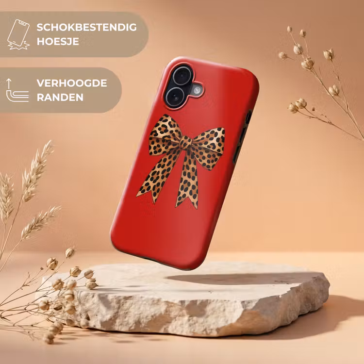 Strik - Sierlijk - Panter - Rood Toughcase MagSafe Apple iPhone 17 klein -USP_RandenV_NL