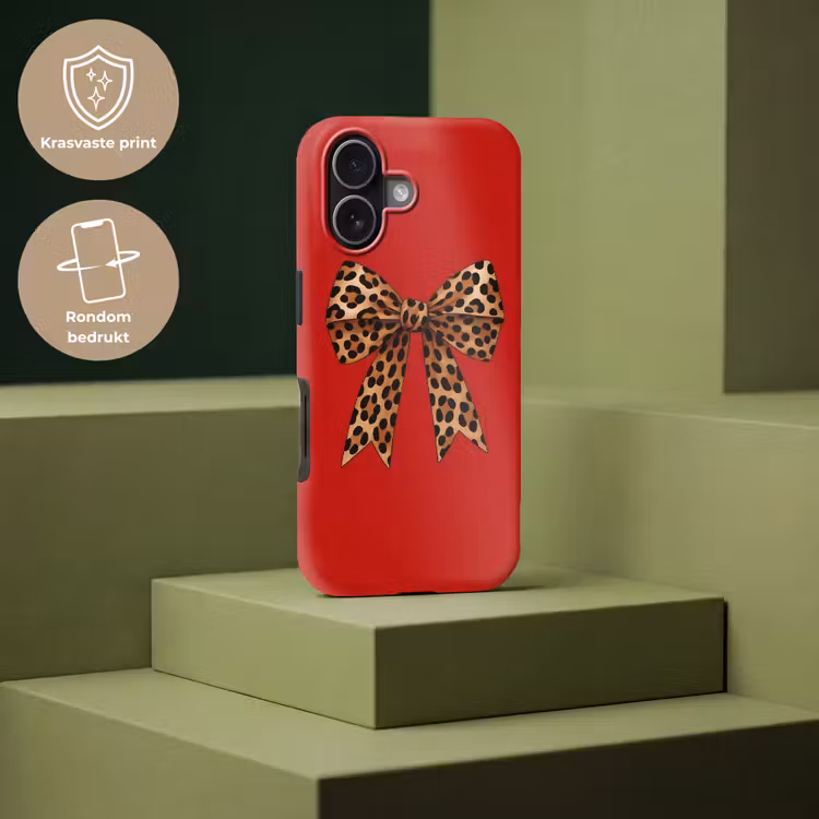 Strik - Sierlijk - Panter - Rood Toughcase MagSafe Apple iPhone 17 klein -USP_PrintM_NL