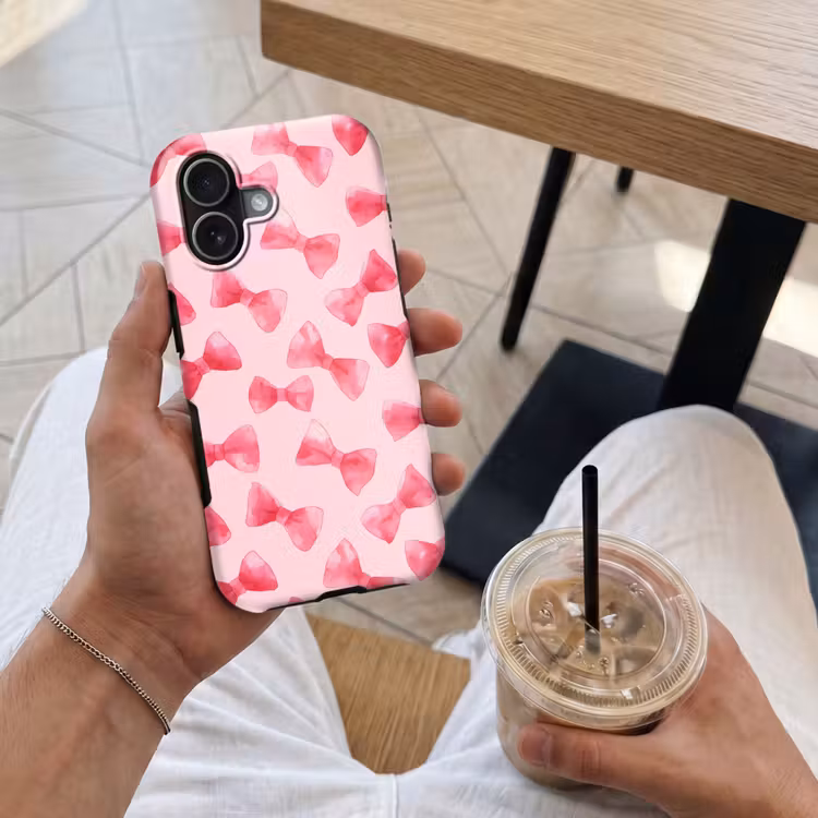 Strikken - Aquarel - Roze Toughcase MagSafe Apple iPhone 17 klein 1017 -Sfeer1M