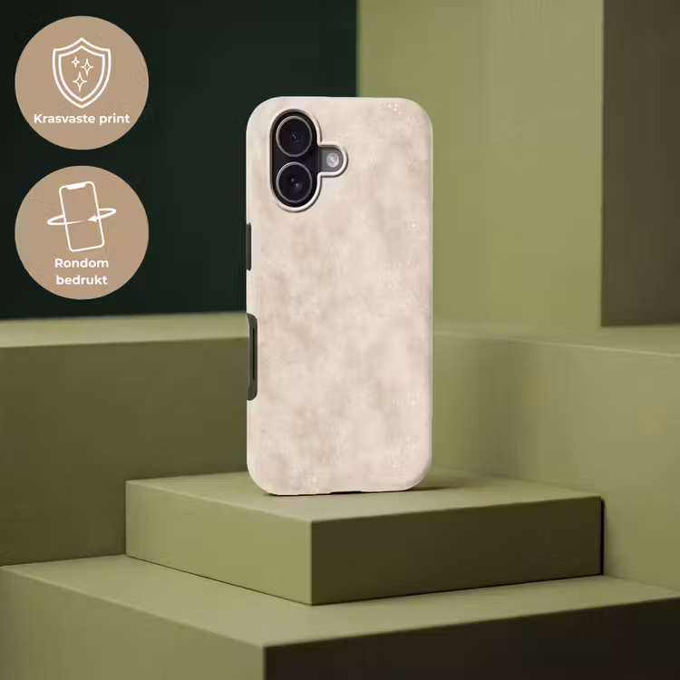 Structuur - Spikkels - Beige Toughcase MagSafe Apple iPhone 17 klein 1017 -USP_PrintM_NL