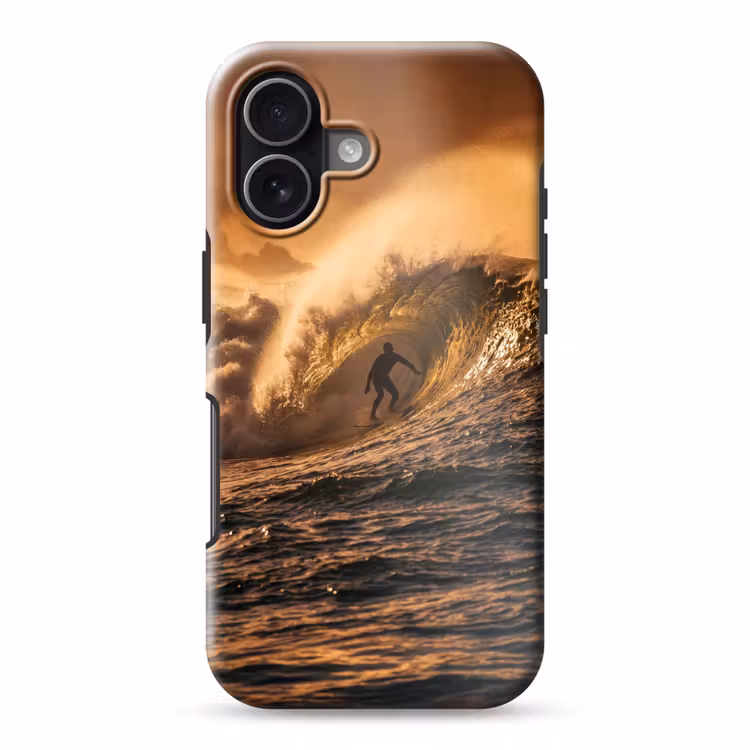 Surfer - Golf - Oceaan - Sport - Oranje Toughcase MagSafe Apple iPhone 17 klein -3d