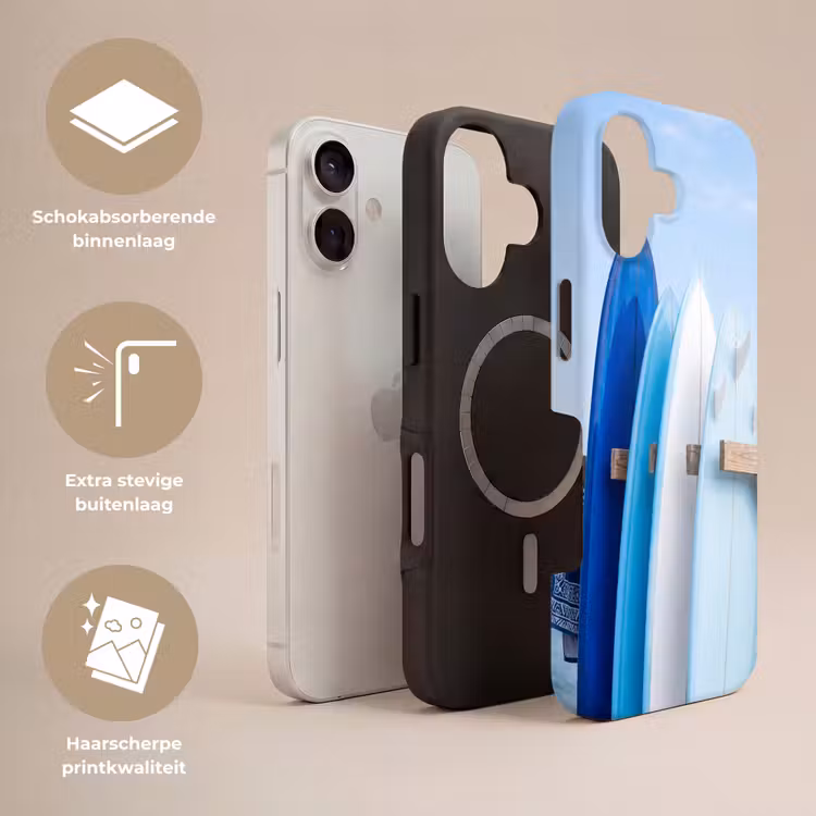 Surfplank - Strand - Zomer - Blauw - Water Toughcase MagSafe Apple iPhone 17 klein -USP_Lagen_NL