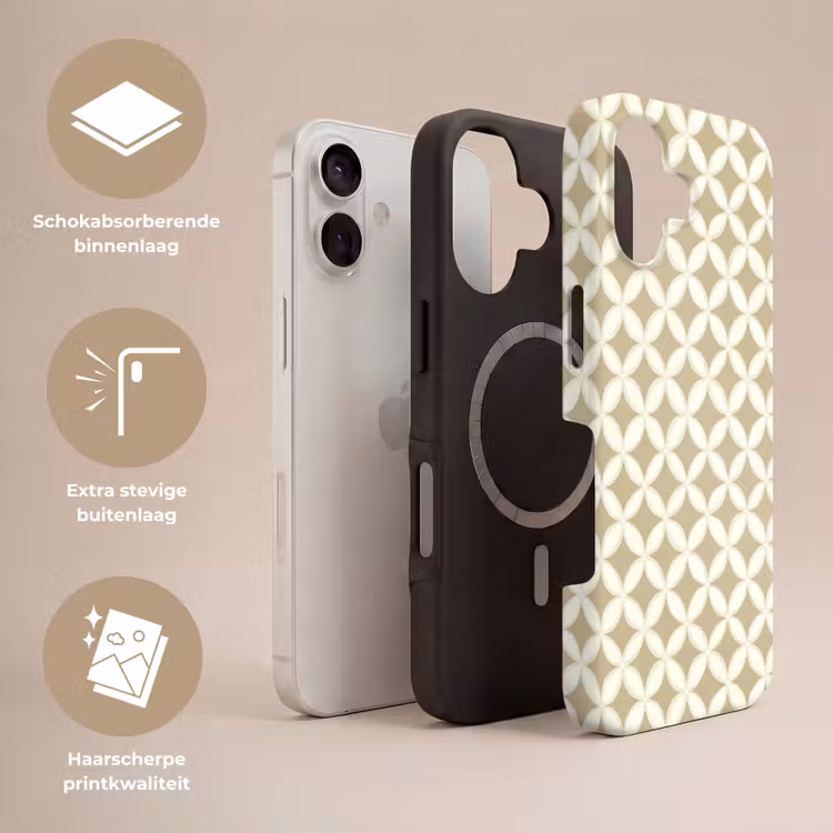 Symmetrisch - Motief - Beige Toughcase MagSafe Apple iPhone 17 klein 1017 -USP_Lagen_NL