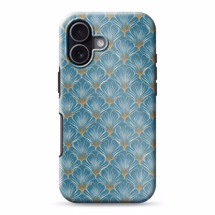 Symmetrisch - Patroon - Blauw Toughcase MagSafe Apple iPhone 17 klein 1017 -3d