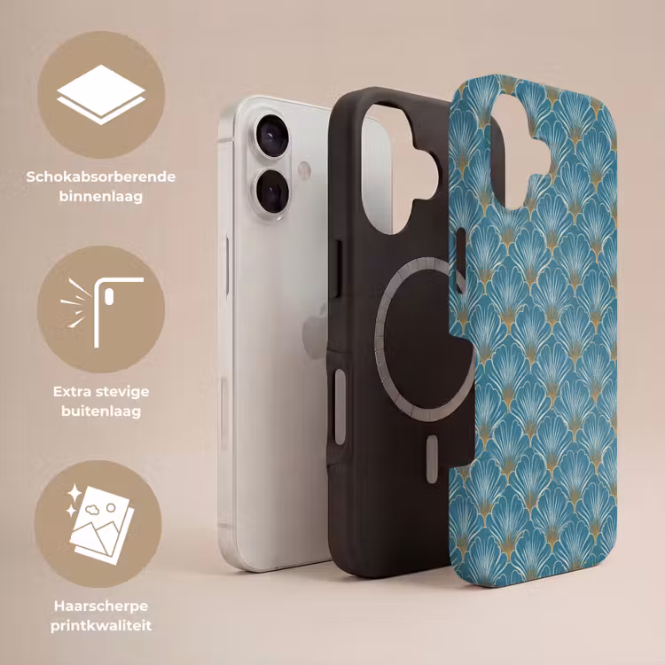 Symmetrisch - Patroon - Blauw Toughcase MagSafe Apple iPhone 17 klein 1017 -USP_Lagen_NL