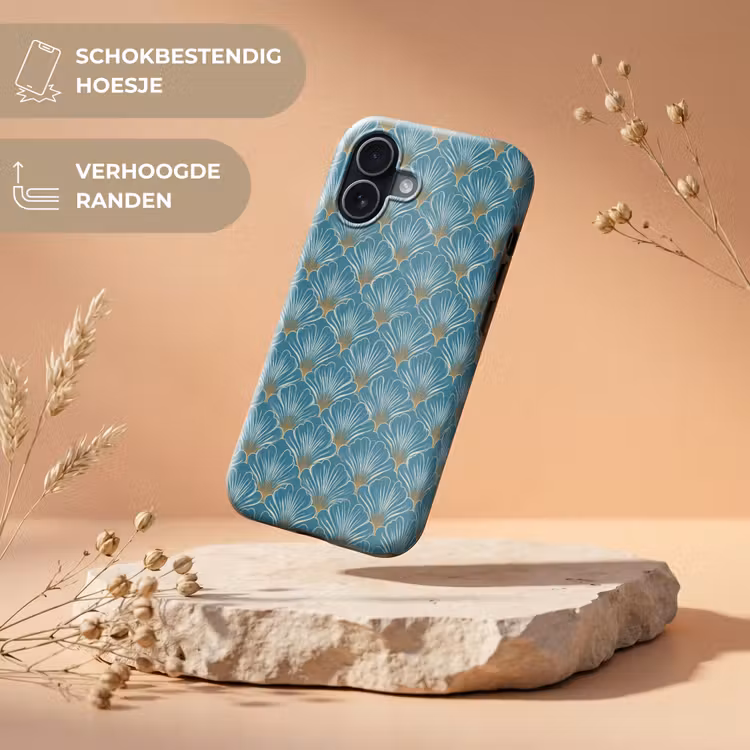 Symmetrisch - Patroon - Blauw Toughcase MagSafe Apple iPhone 17 klein 1017 -USP_RandenV_NL