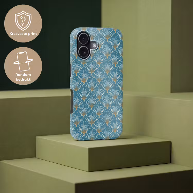 Symmetrisch - Patroon - Blauw Toughcase MagSafe Apple iPhone 17 klein 1017 -USP_PrintM_NL