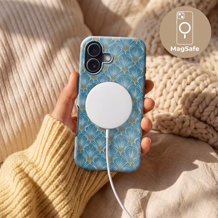 Symmetrisch - Patroon - Blauw Toughcase MagSafe Apple iPhone 17 klein 1017 -USP_MagsafeV