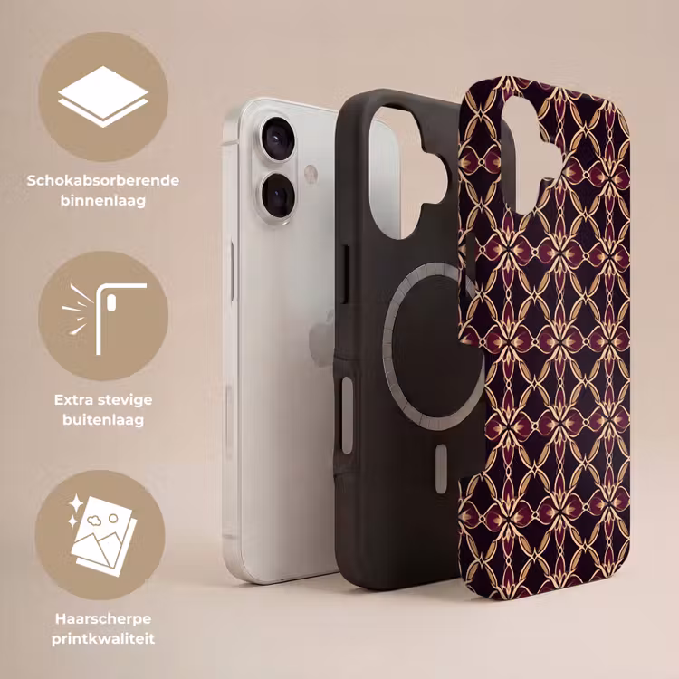 Symmetrisch - Tegel - Burgundy Toughcase MagSafe Apple iPhone 17 klein 1017 -USP_Lagen_NL