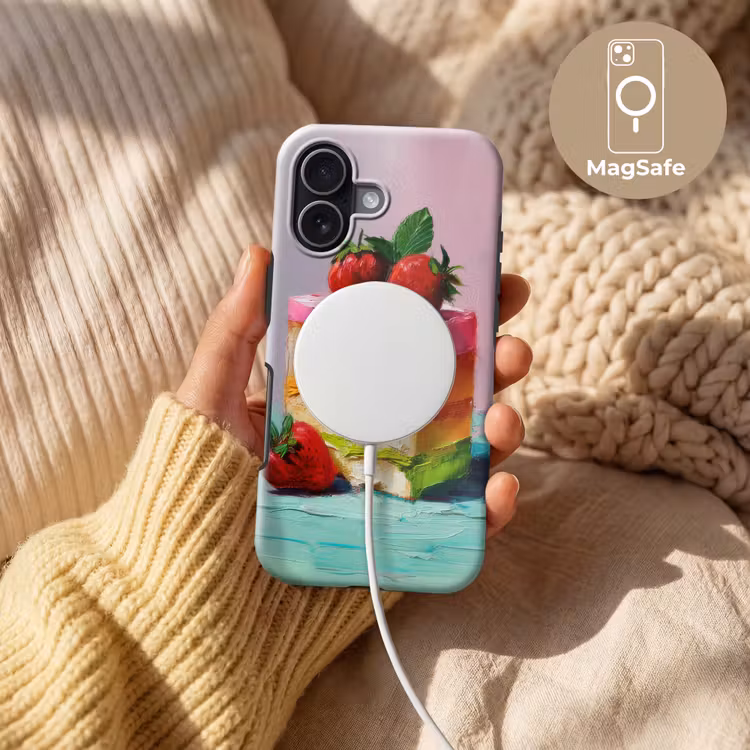 Taartje - Aardbeien - Glazuur - Kleurrijk Toughcase MagSafe Apple iPhone 17 klein -USP_MagsafeV