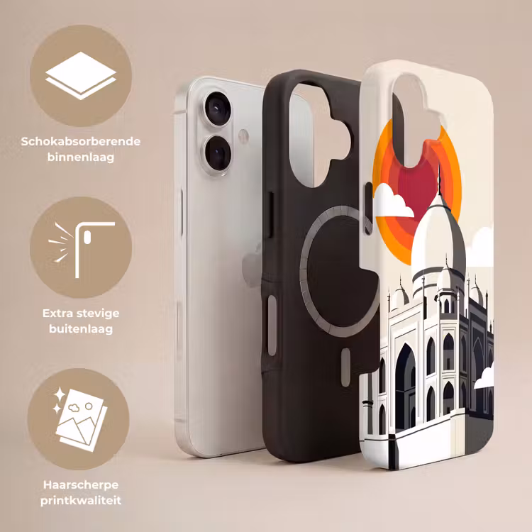 Taj Mahal - Zon - Koepel - Architectuur - India - Grafisch Toughcase MagSafe Apple iPhone 17 klein -USP_Lagen_NL