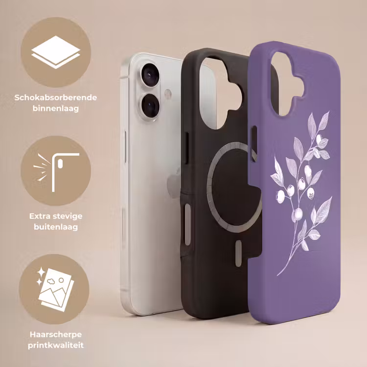 Tak - Sierlijk - Bladeren - Minimalistisch Toughcase MagSafe Apple iPhone 17 klein -USP_Lagen_NL