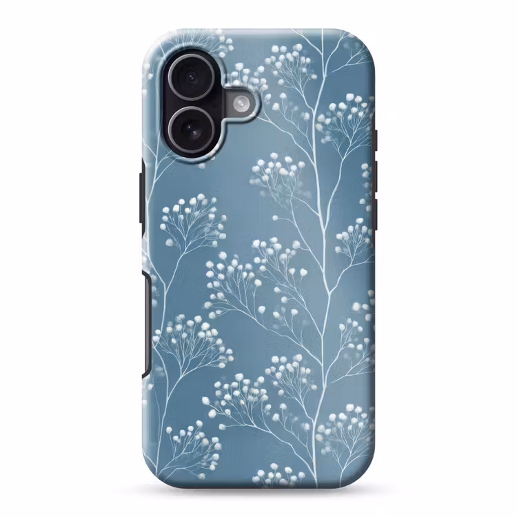 Takken - Bessen - Patroon - Lichtblauw Toughcase MagSafe Apple iPhone 17 klein 1017 -3d