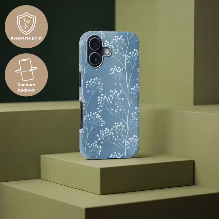 Takken - Bessen - Patroon - Lichtblauw Toughcase MagSafe Apple iPhone 17 klein 1017 -USP_PrintM_NL