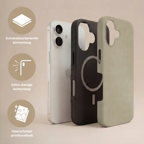 Taupekleur - Gewolkt textuur - Natuurlijk Toughcase MagSafe Apple iPhone 17 klein 1017 -USP_Lagen_NL