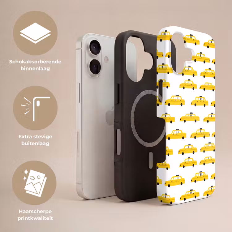Taxi - Iconisch - Geel Toughcase MagSafe Apple iPhone 17 klein 1017 -USP_Lagen_NL
