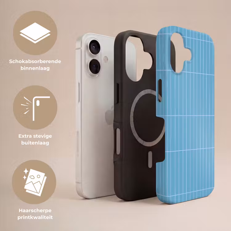 Tegel - Langwerpig - Patroon - Blauw Toughcase MagSafe Apple iPhone 17 klein 1017 -USP_Lagen_NL