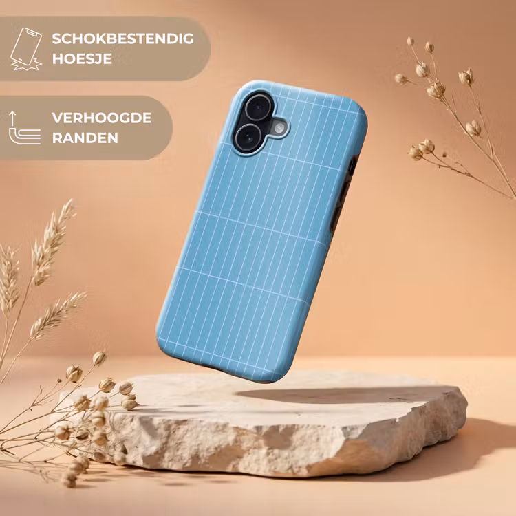 Tegel - Langwerpig - Patroon - Blauw Toughcase MagSafe Apple iPhone 17 klein 1017 -USP_RandenV_NL