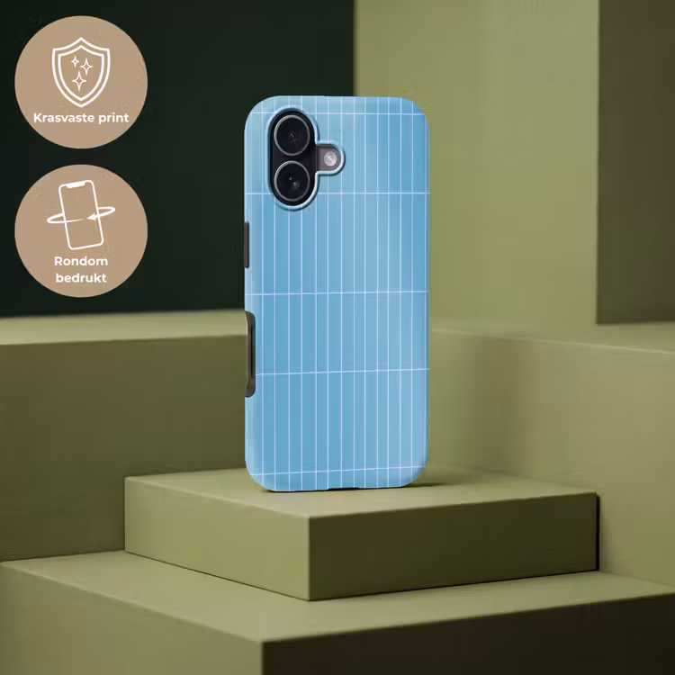 Tegel - Langwerpig - Patroon - Blauw Toughcase MagSafe Apple iPhone 17 klein 1017 -USP_PrintM_NL