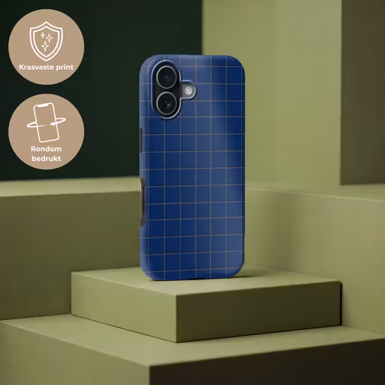 Tegel - Patroon - Blauw Toughcase MagSafe Apple iPhone 17 klein 1017 -USP_PrintM_NL