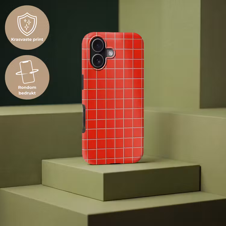 Tegel - Patroon - Kersen - Rood Toughcase MagSafe Apple iPhone 17 klein 1017 -USP_PrintM_NL