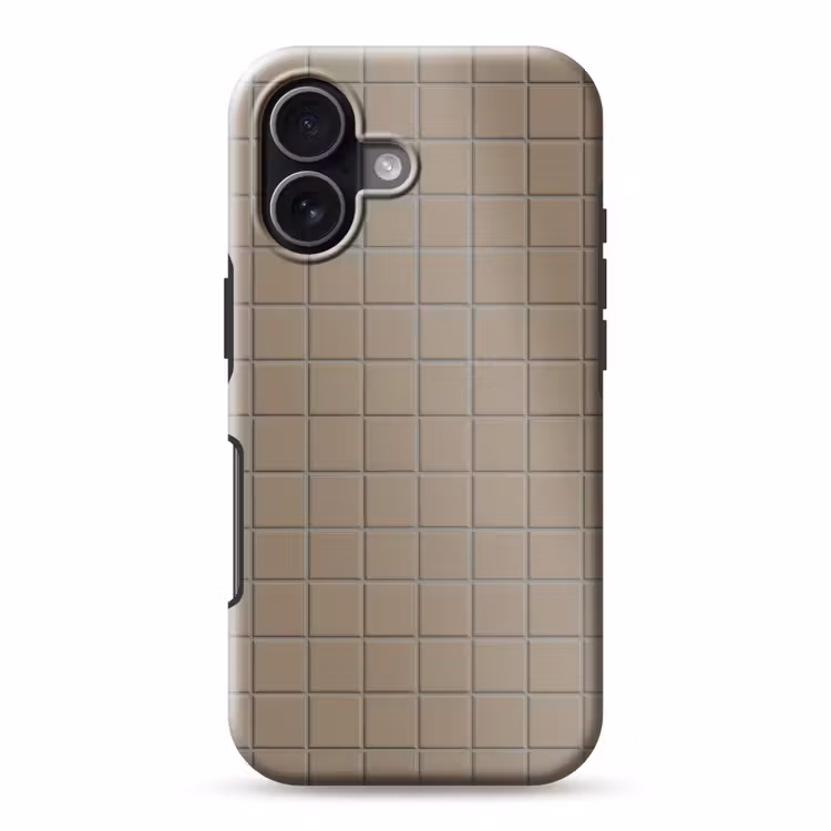 Tegel - Patroon - Taupe Toughcase MagSafe Apple iPhone 17 klein 1017 -3d