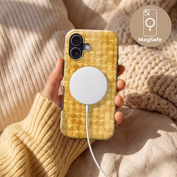 Tegels - Geometrisch - Reliëf - Goud Toughcase MagSafe Apple iPhone 17 klein 1017 -USP_MagsafeV