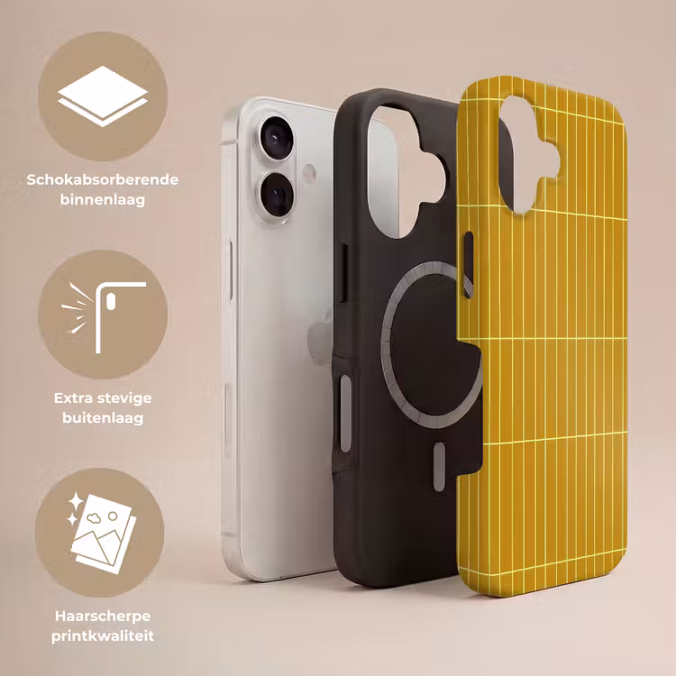 Tegels - Verticaal - Mosterdgeel Toughcase MagSafe Apple iPhone 17 klein 1017 -USP_Lagen_NL