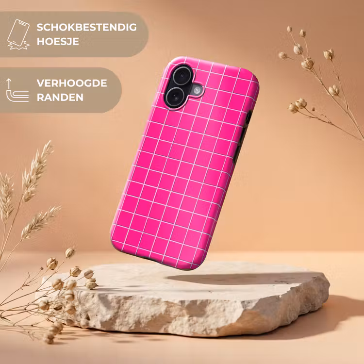 Tegels - Vierkant - Fuchsia Toughcase MagSafe Apple iPhone 17 klein 1017 -USP_RandenV_NL