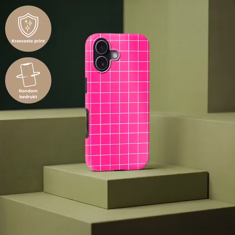 Tegels - Vierkant - Fuchsia Toughcase MagSafe Apple iPhone 17 klein 1017 -USP_PrintM_NL