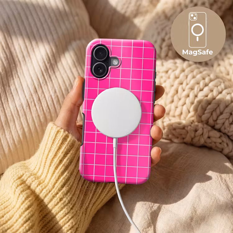 Tegels - Vierkant - Fuchsia Toughcase MagSafe Apple iPhone 17 klein 1017 -USP_MagsafeV
