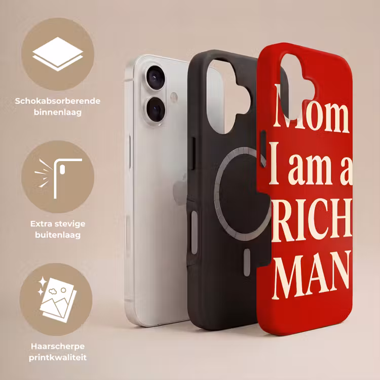 Tekst - Rijkdom - Motivatie - Rood - Modern Toughcase MagSafe Apple iPhone 17 klein -USP_Lagen_NL