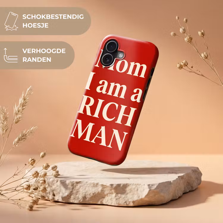Tekst - Rijkdom - Motivatie - Rood - Modern Toughcase MagSafe Apple iPhone 17 klein -USP_RandenV_NL