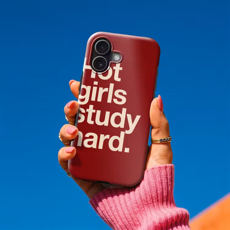 Tekst - Studie - Motivatie - Modern - Rood Toughcase MagSafe Apple iPhone 17 klein -Sfeer1V