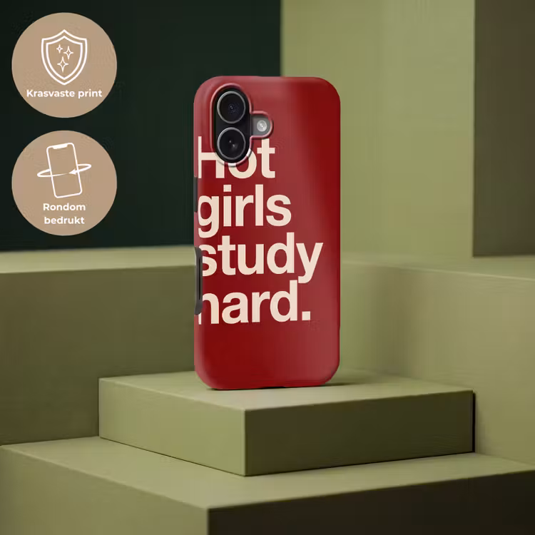 Tekst - Studie - Motivatie - Modern - Rood Toughcase MagSafe Apple iPhone 17 klein -USP_PrintM_NL