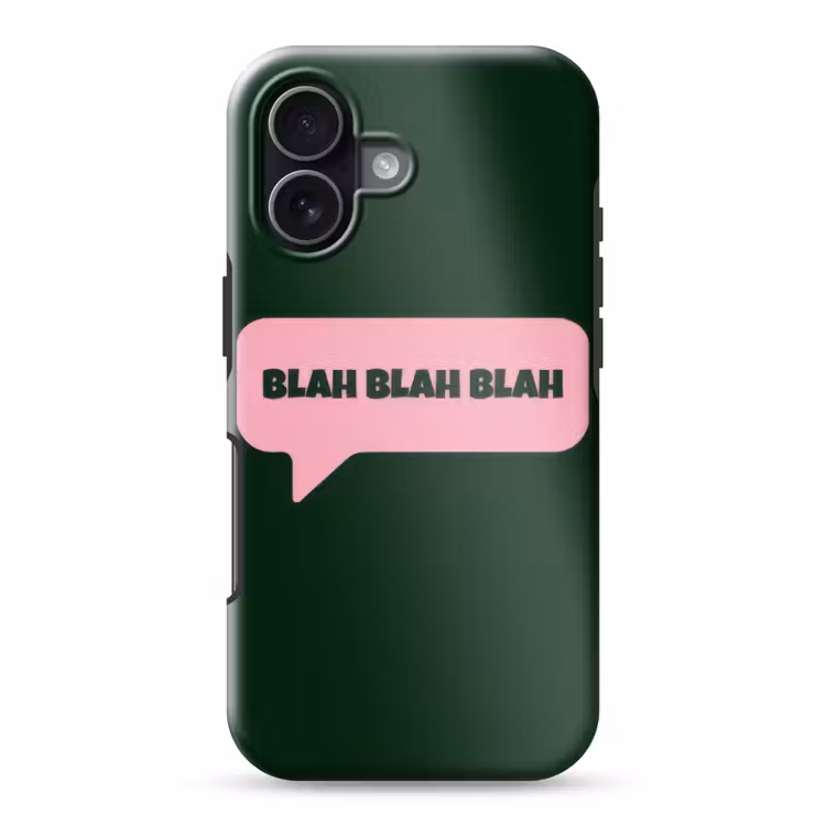 Tekstwolk - BLAH BLAH BLAH - Roze Toughcase MagSafe Apple iPhone 17 klein -3d